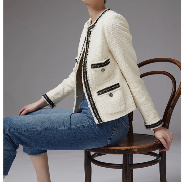 LK Bennett Cream and Black Trim Blazer - Picture 10 of 11